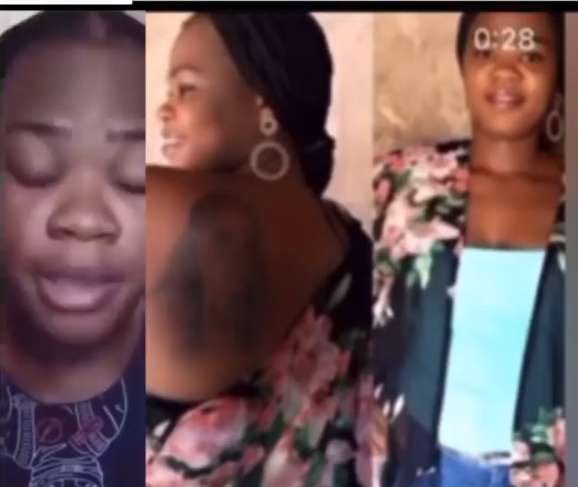  Image of Father disowns lady who drew a tattoo of Bobrisky’s face on her back (video)