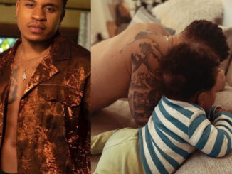 "Start them early with God" Rotimi says as he shows his months-old son ''praying'' with him