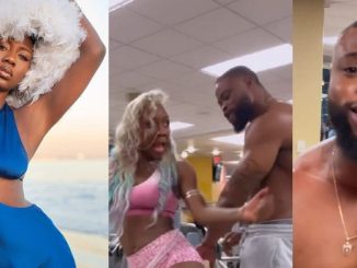 “I couldn’t help it” – Man screams in defense after he accidentally grabs Korra Obidi’s ya**sh during dance at the gym (Video)
